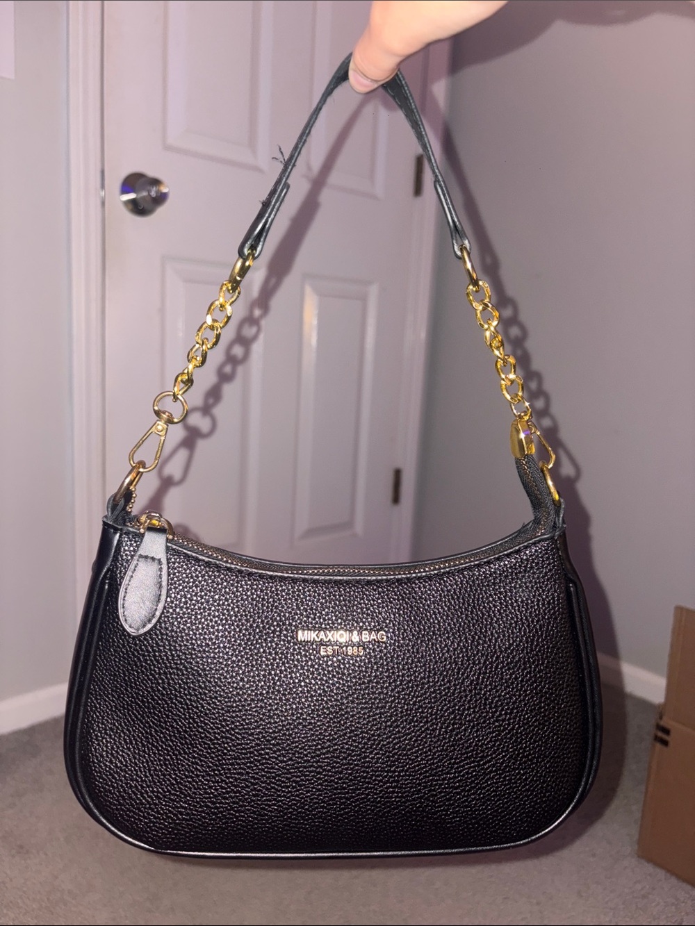Black Leather Shoulder Bag